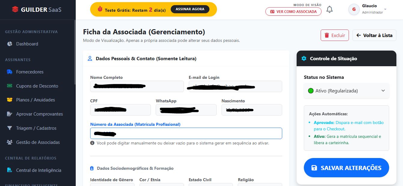 Dashboard Administrativo GuilderHub